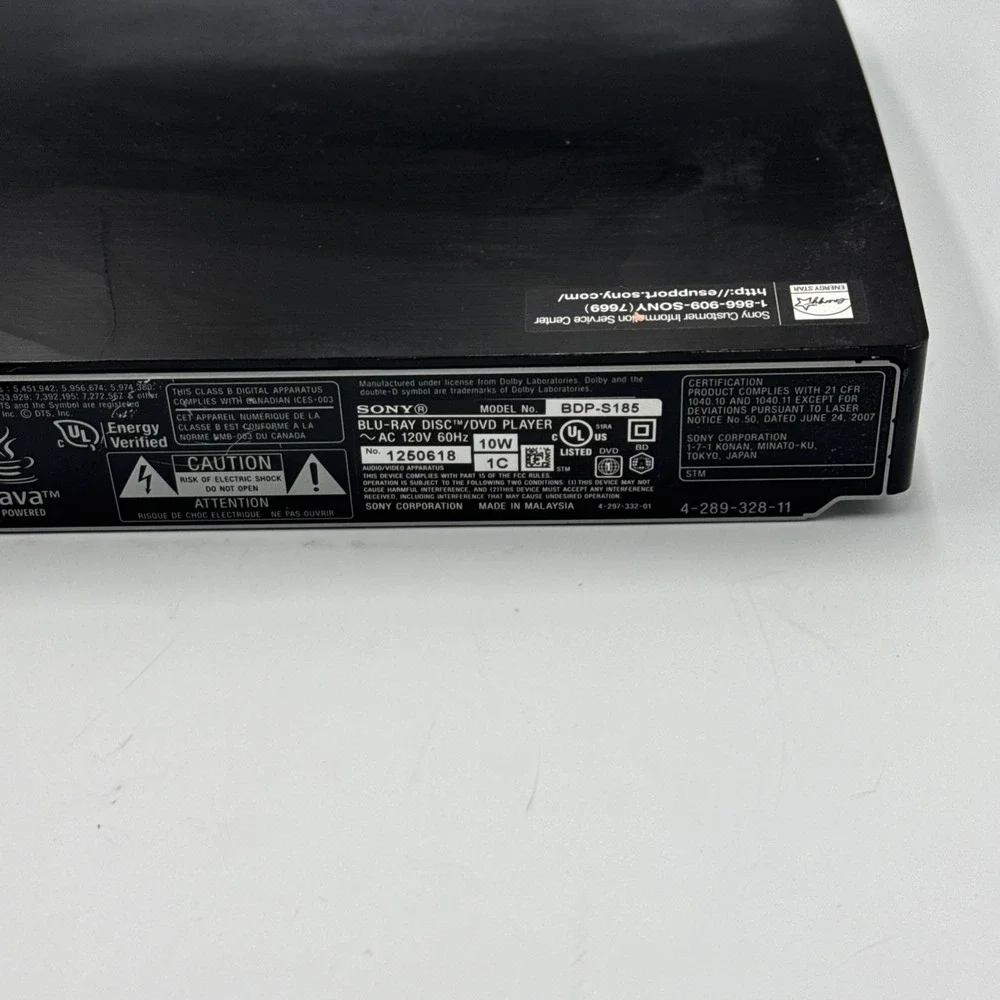 Sony BDP-S185 Blu-Ray DVD Player w/HDMI NO REMOTE Tested Working